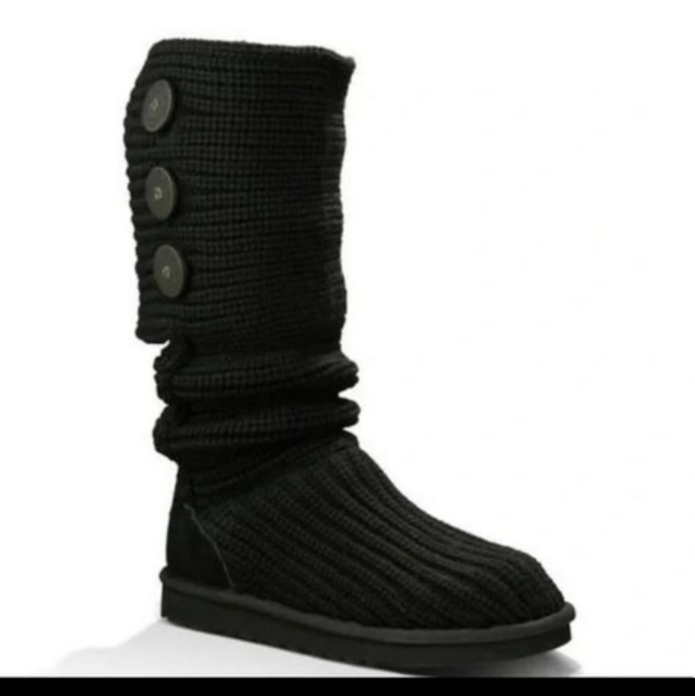 UGG Black Cardi Button Boots 7